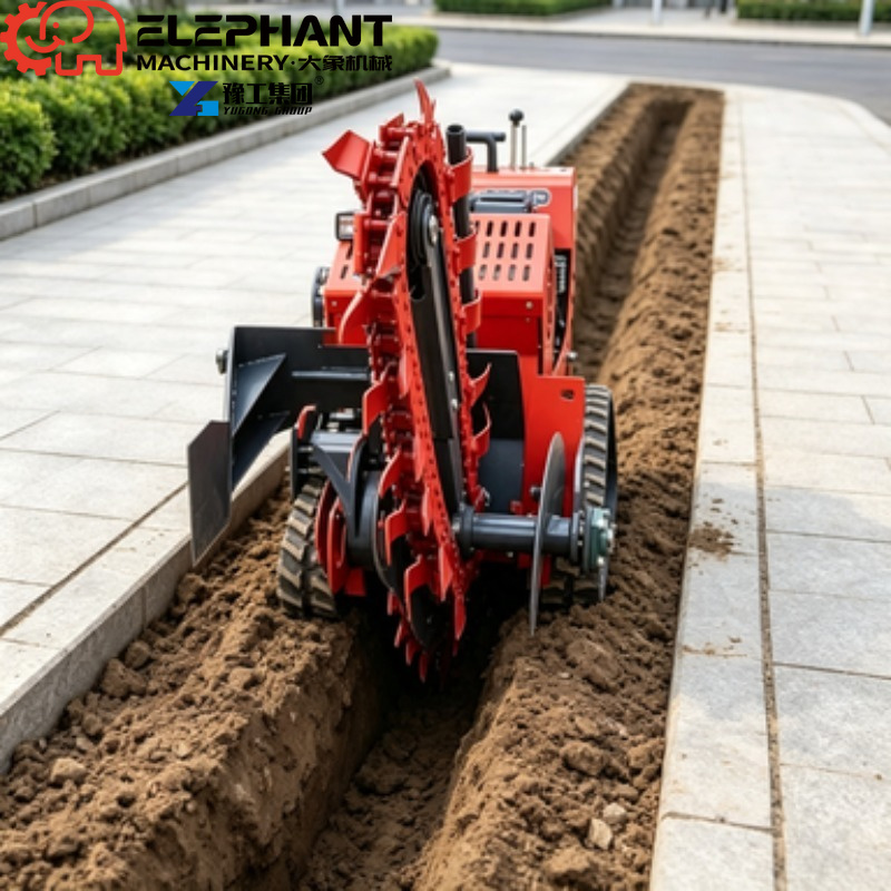 Tracked Trencher, Mini Farmlan - đánh giá và giá Heavy Equipment Trencher